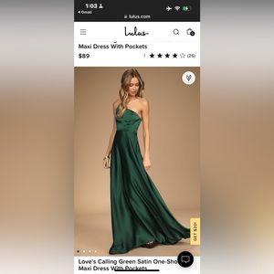Lulu’s dark green bridesmaid/wedding guest dress. Size small, new with tags!